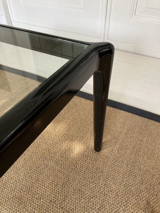 Image 1 of Midcentury Vintage salontafel, zwart lak