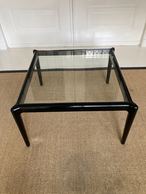 Midcentury Vintage salontafel, zwart lak