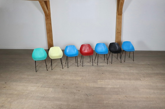 Image 1 of 7x Meurop Coquillage stoelen van Pierre Guariche