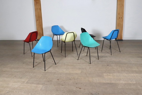 Image 1 of 7x Meurop Coquillage stoelen van Pierre Guariche