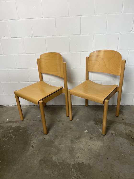 Image 1 of Set van 4 vintage stapelstoelen