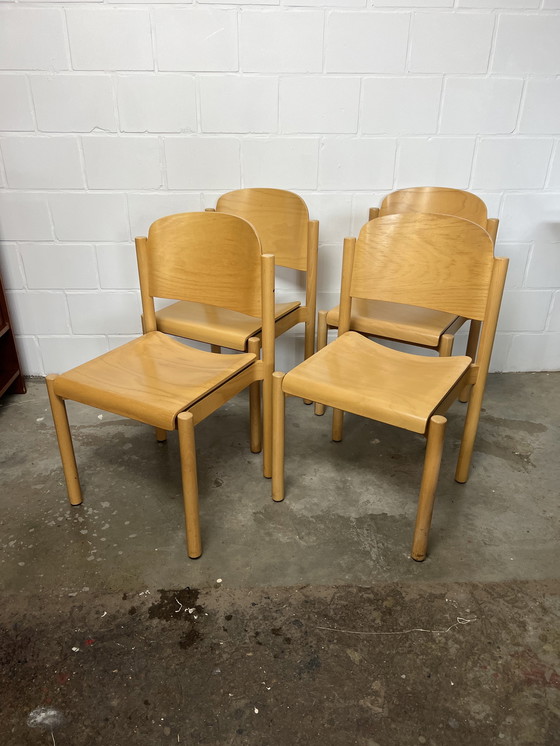 Image 1 of Set van 4 vintage stapelstoelen