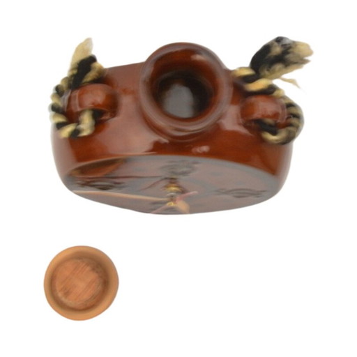 Vintage keramische waterfles wandklok voor Upg Halle, Duitsland 1970