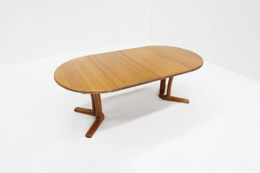 Vintage Deense Ronde Uitschuifbare Eettafel Tafel Massief Teak