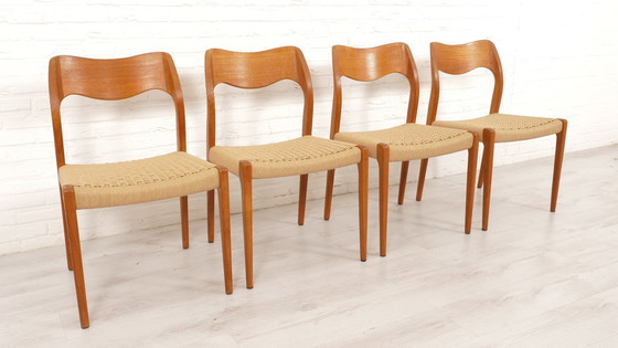 Image 1 of Set Van 4 Vintage Eetkamerstoelen | Niels Otto Møller | Model 71