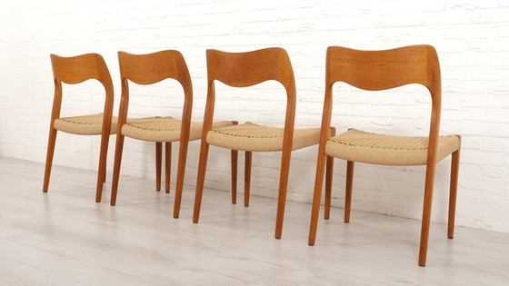 Image 1 of Set Van 4 Vintage Eetkamerstoelen | Niels Otto Møller | Model 71