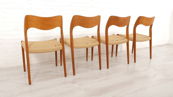 Image 1 of Set Van 4 Vintage Eetkamerstoelen | Niels Otto Møller | Model 71