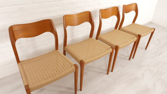 Image 1 of Set Van 4 Vintage Eetkamerstoelen | Niels Otto Møller | Model 71