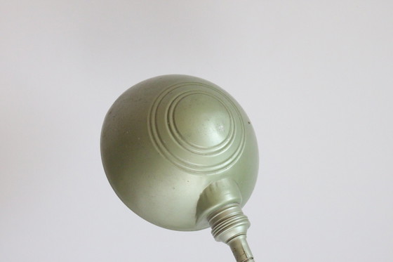 Image 1 of Erpé Flexibele Metalen Zwanenhals Bureaulamp, België 1930S