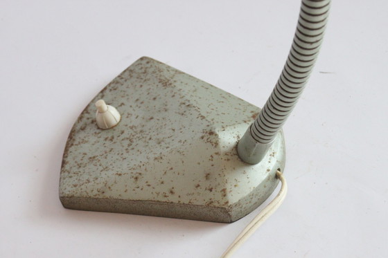 Image 1 of Erpé Flexibele Metalen Zwanenhals Bureaulamp, België 1930S