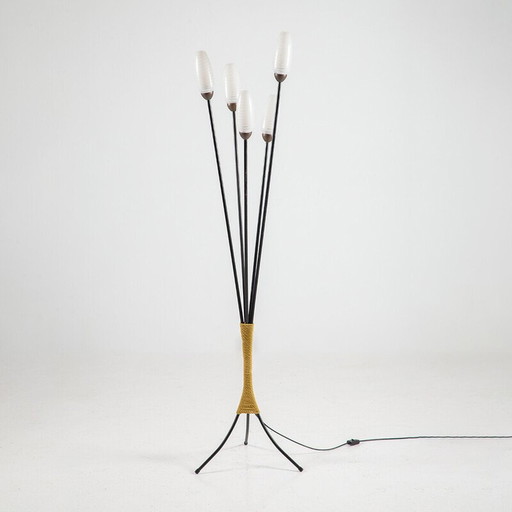 Vintage melkglazen vloerlamp, Frankrijk