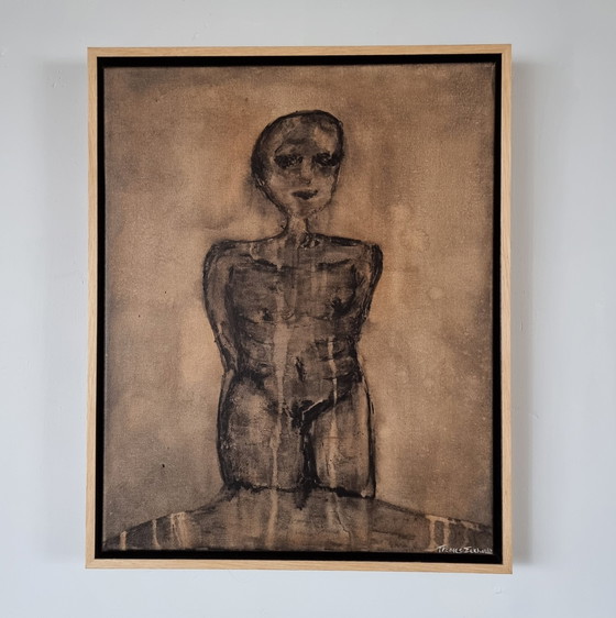 Image 1 of Frances Eckhardt - figuratief duister schilderij 40x50