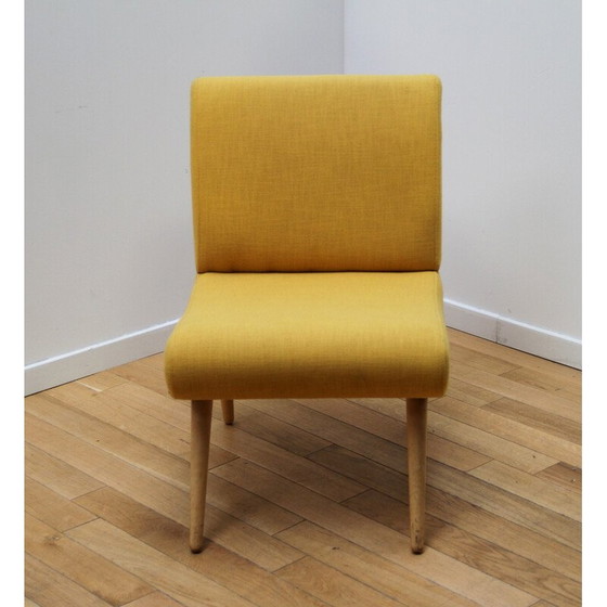 Image 1 of Paar vintage fauteuils in hout en stof van Pelfran Kiss voor Maison du Monde