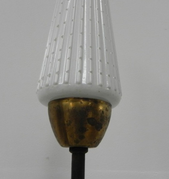 Image 1 of Vloerlamp met 3 glazen kappen