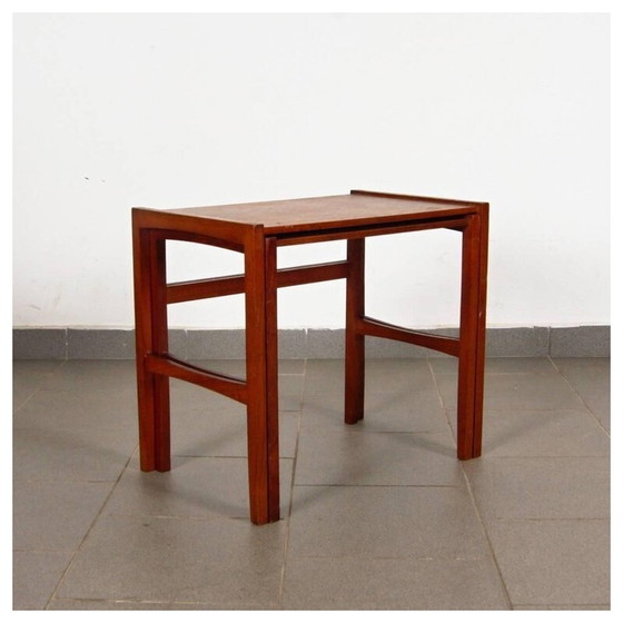 Image 1 of Vintage Set van 2 vintage nesttafels, Denemarken - jaren 1960