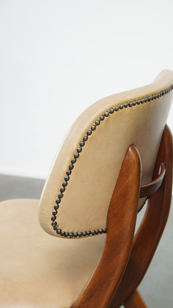 Image 1 of 4 X Teakhouten Jaren ’60 Vintage Design Scissor Chair Van Louis Van Teeffelen