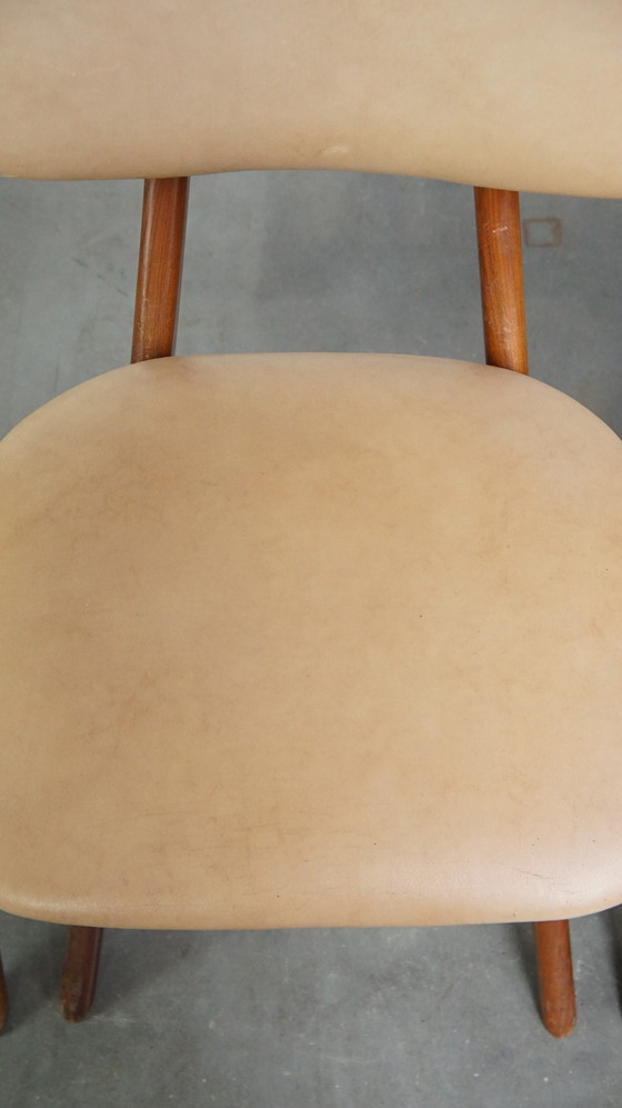 Image 1 of 4 X Teakhouten Jaren ’60 Vintage Design Scissor Chair Van Louis Van Teeffelen