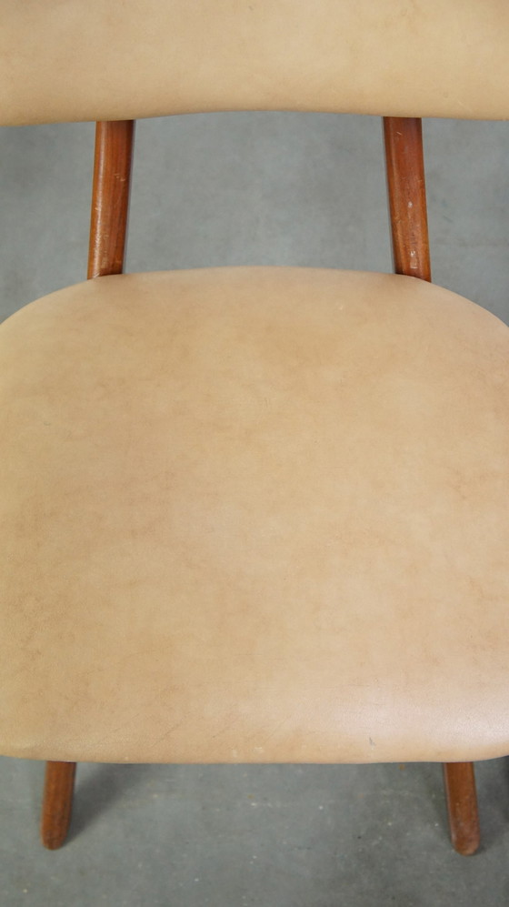 Image 1 of 4 X Teakhouten Jaren ’60 Vintage Design Scissor Chair Van Louis Van Teeffelen