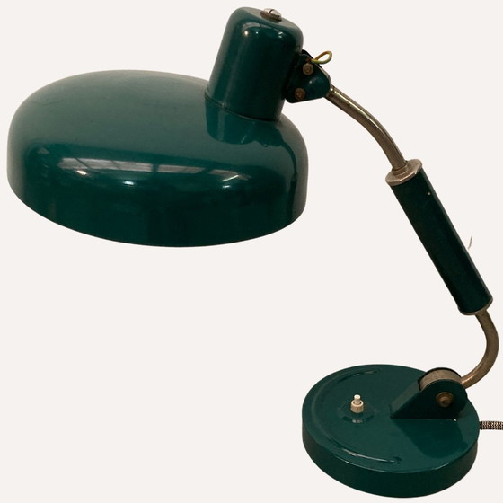 Image 1 of Oostenrijkse Bauhaus turquoise bureaulamp van Christian Dell voor Koranda, 1930