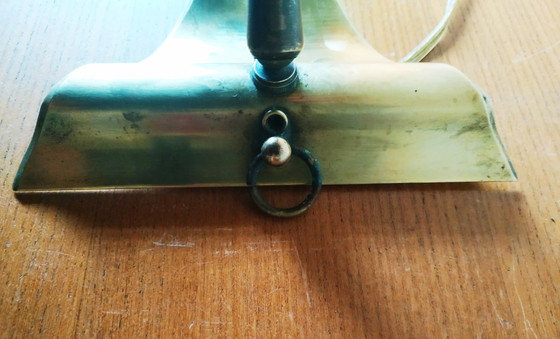 Image 1 of 1950 Vintage Messing en Groen Gelakt Metalen Lamp Mategot smaak