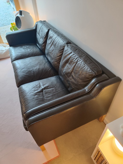 Sofa Stouby Mobelfabrik 3 zits Leder Zwart