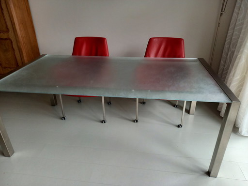 Glazen Eettafel Met 4 Stoelen