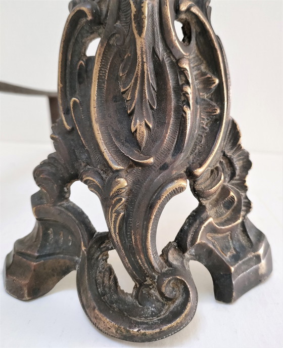 Image 1 of Paar zwart gepatineerd bronzen kariatide medaillons