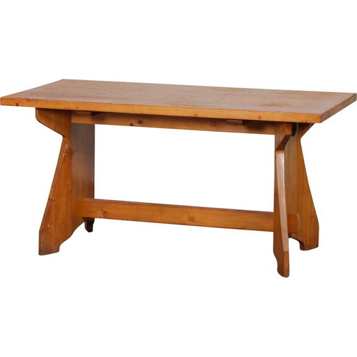 Vintage massief grenen eettafel door Jacob Kielland-Brandt voor I. Christiansen, 1960