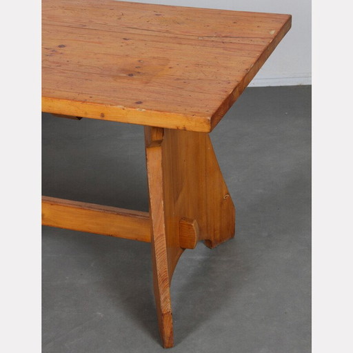 Vintage massief grenen eettafel door Jacob Kielland-Brandt voor I. Christiansen, 1960