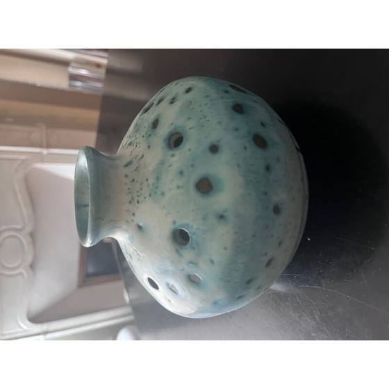 Image 1 of Paar vintage blauwe keramische vazen, 1970