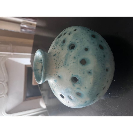 Image 1 of Paar vintage blauwe keramische vazen, 1970