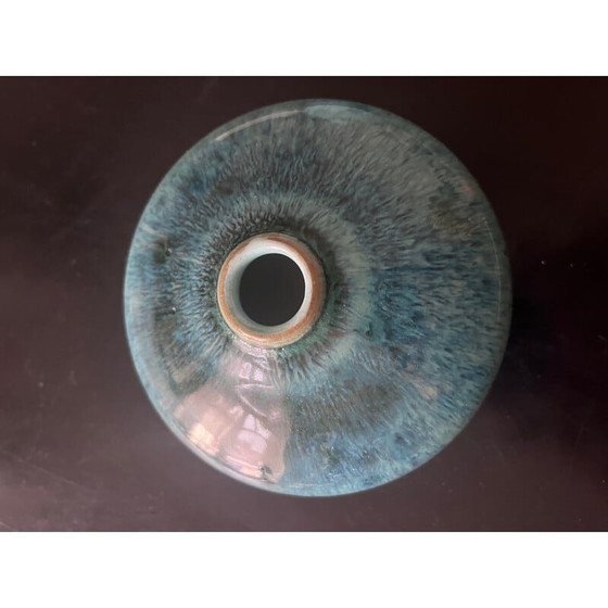 Image 1 of Paar vintage blauwe keramische vazen, 1970