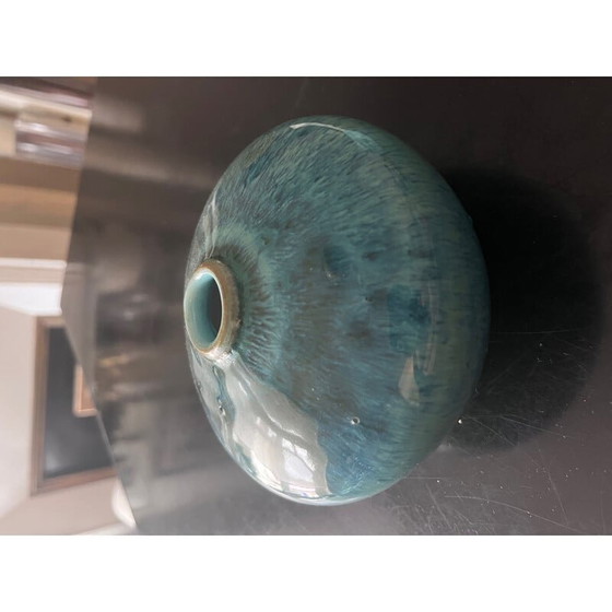 Image 1 of Paar vintage blauwe keramische vazen, 1970