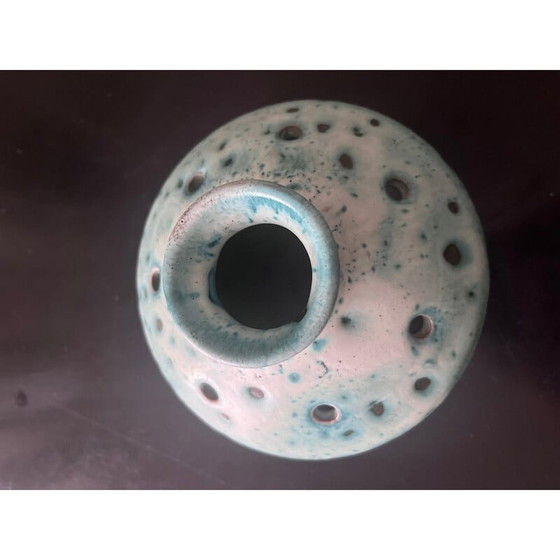 Image 1 of Paar vintage blauwe keramische vazen, 1970