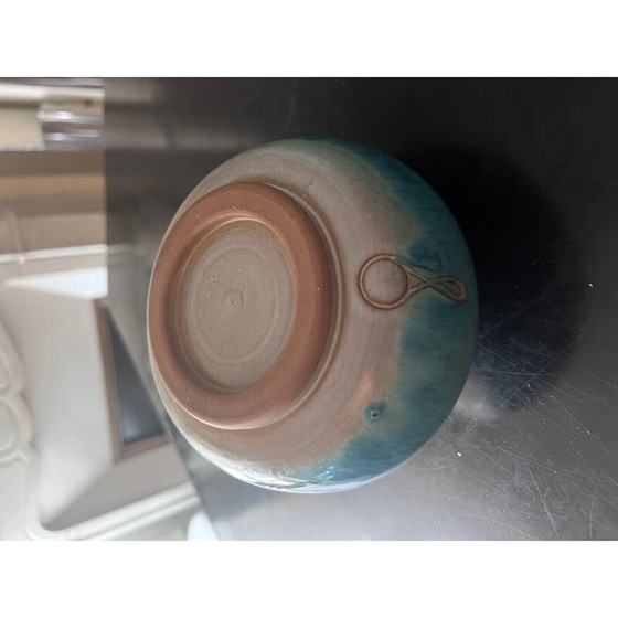 Image 1 of Paar vintage blauwe keramische vazen, 1970