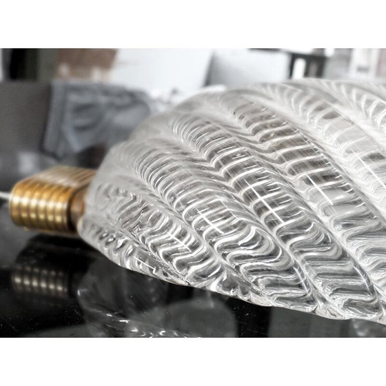 Image 1 of Vintage glazen en messing wandlamp van Scarpa Carlo ontwerp voor Venini, Italië 1930