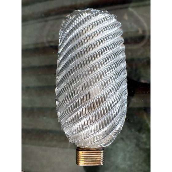 Image 1 of Vintage glazen en messing wandlamp van Scarpa Carlo ontwerp voor Venini, Italië 1930