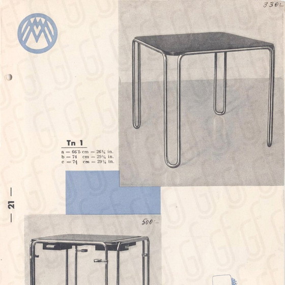 Image 1 of B 10 Stalen Buizen Tafel van Marcel Breuer