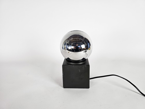 Image 1 of Dutch design - Space Age - Philips design spiegelbol lamp - tafel/bureaulamp - 70's