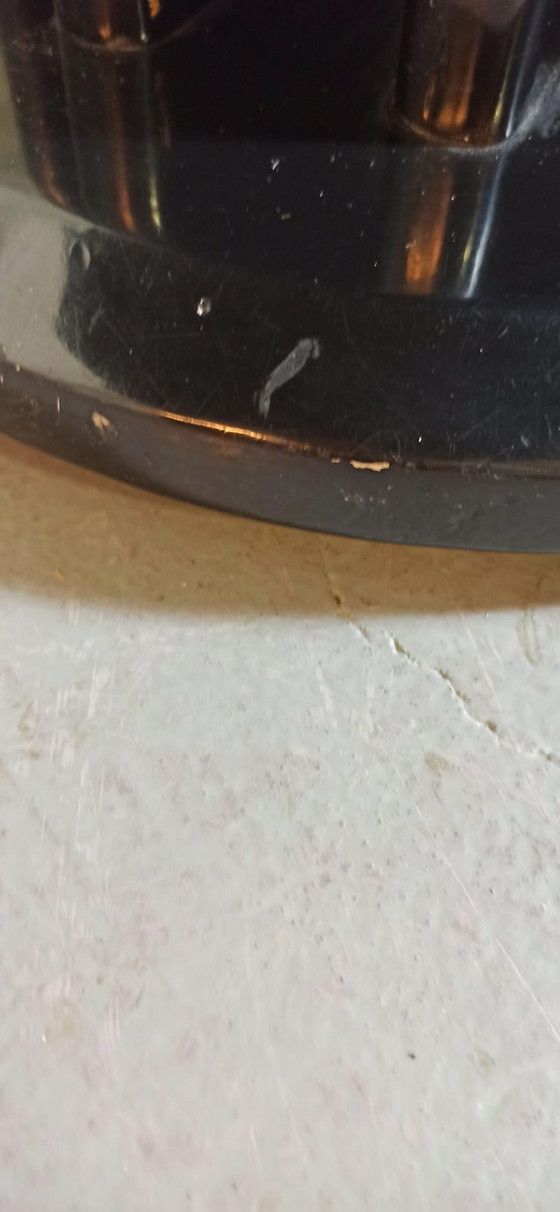 Image 1 of Vintage ovale uitschuifbare eettafel, glanzend zwart