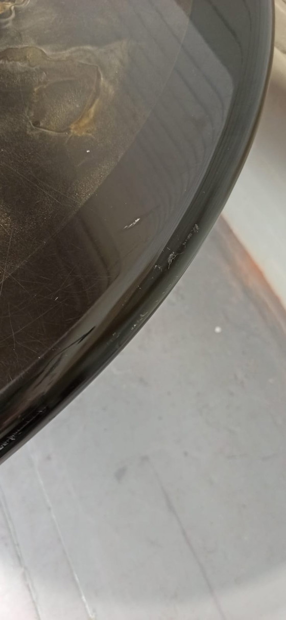 Image 1 of Vintage ovale uitschuifbare eettafel, glanzend zwart