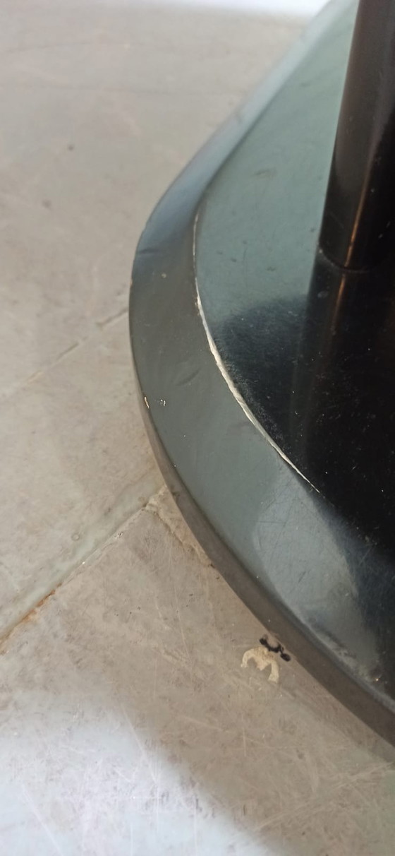 Image 1 of Vintage ovale uitschuifbare eettafel, glanzend zwart