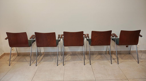 5 X Stackable Thonet S570 Chairs 1990