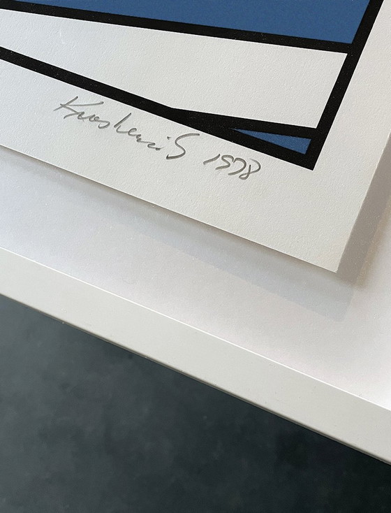 Image 1 of Prachtige zeefdruk van Nicholas Krushenick, ingelijst en gesigneerd.