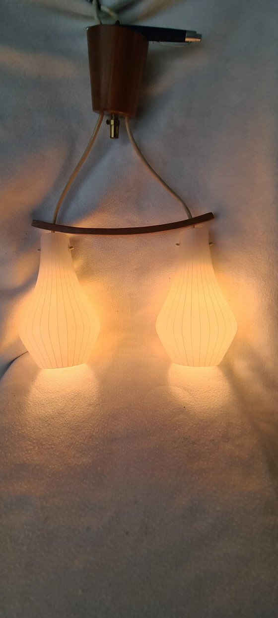 Image 1 of Scandinavische houten lamp Mid Century