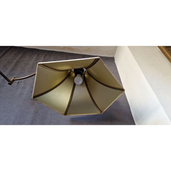 Image 1 of Vintage messing vloerlamp met bronspatina