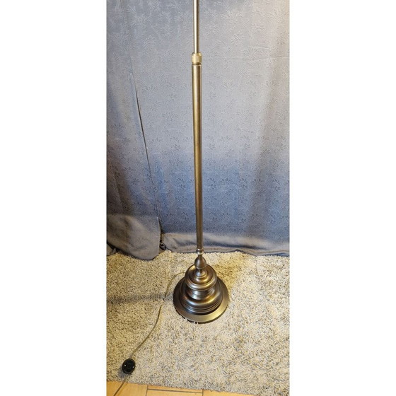 Image 1 of Vintage messing vloerlamp met bronspatina