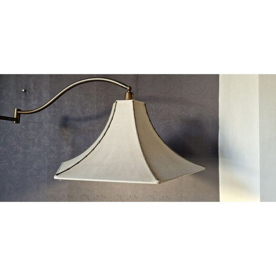 Image 1 of Vintage messing vloerlamp met bronspatina