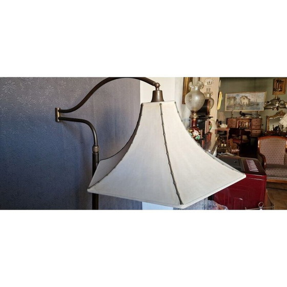 Image 1 of Vintage messing vloerlamp met bronspatina