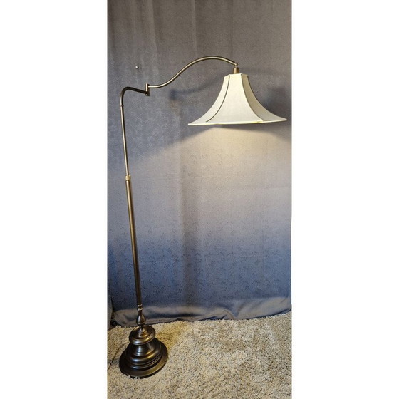 Image 1 of Vintage messing vloerlamp met bronspatina